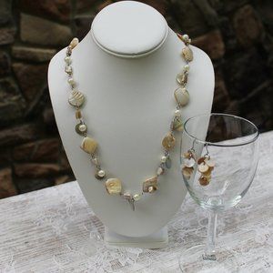 Abalone Shell Necklace and Earring Set